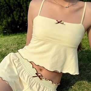 Brandy Melville Cream Pajama Set